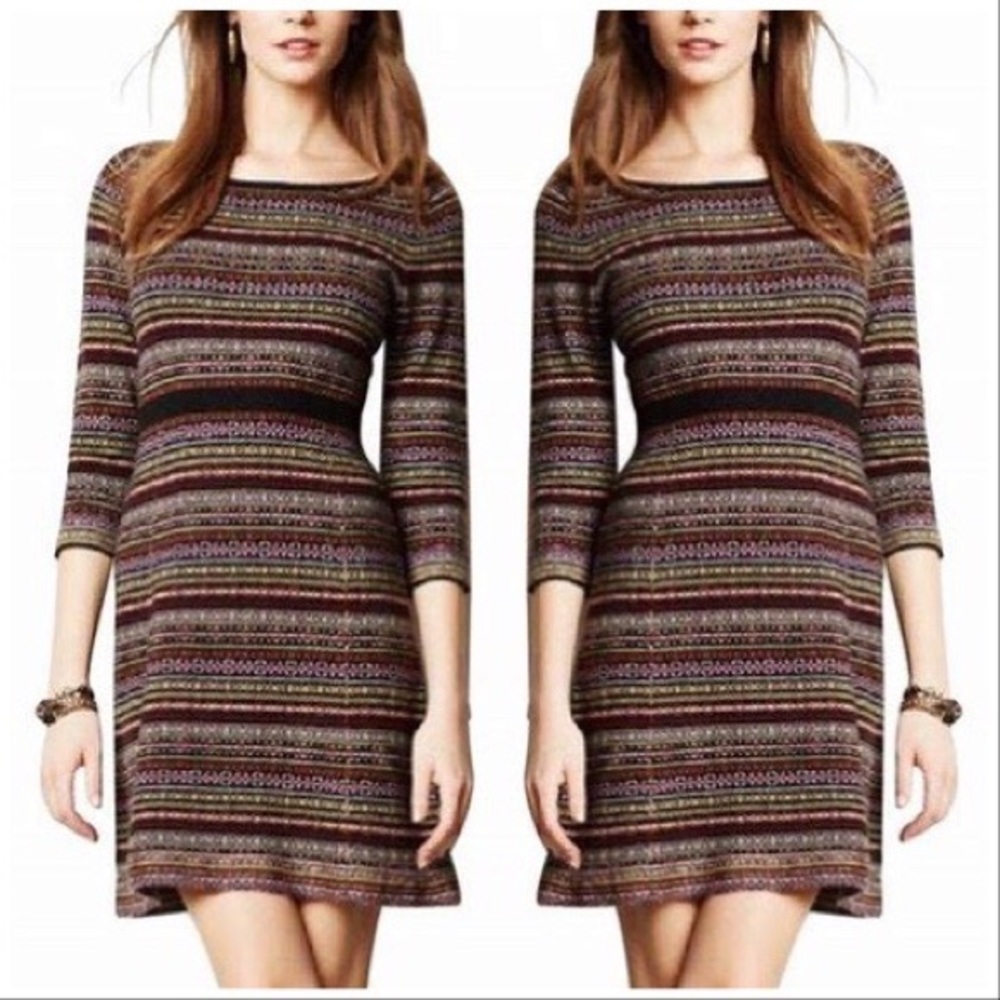 Anthropologie Fair Isle Sweater Dress